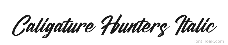 Caligature Hunters Italic font preview