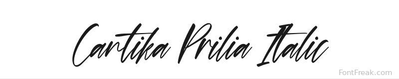 Cantika Prilia Italic font preview