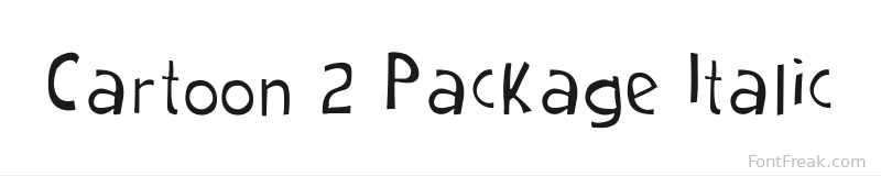 Cartoon 2 Package Italic font preview