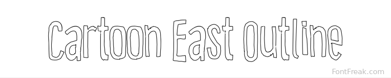 Cartoon East Outline font preview