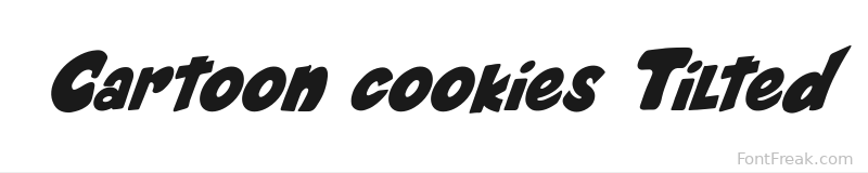 Cartoon cookies Tilted font preview