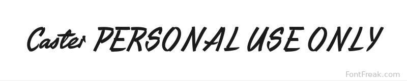 Caster PERSONAL USE ONLY font preview