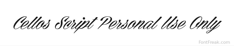 Cellos Script Personal Use Only font preview