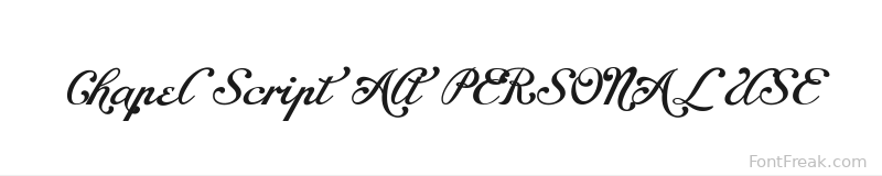 Chapel Script Alt PERSONAL USE font preview