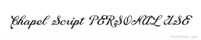 Chapel Script PERSONAL USE font preview