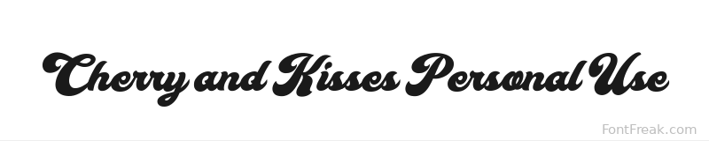 Cherry and Kisses Personal Use font preview