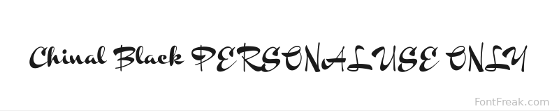 Chinal Black PERSONAL USE ONLY font preview