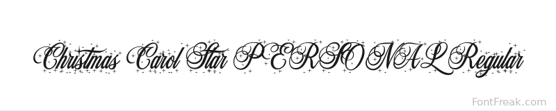 Christmas Carol Star PERSONAL Regular font preview
