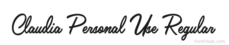 Claudia Personal Use Regular font preview