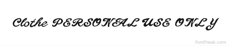 Clothe PERSONAL USE ONLY font preview
