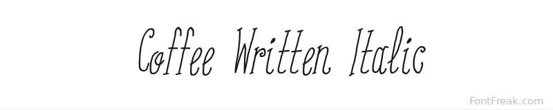 Coffee Written Italic font preview