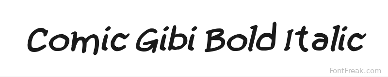 Comic Gibi Bold Italic font preview