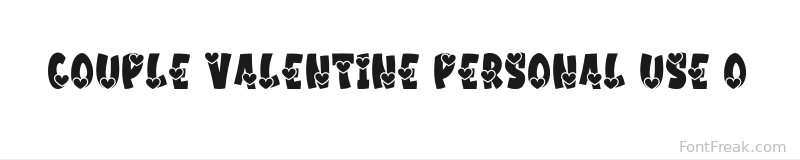 Couple Valentine PERSONAL USE O font preview