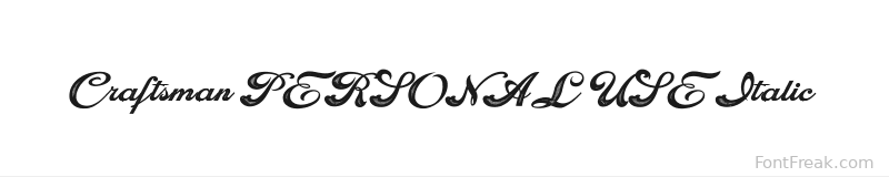 Craftsman PERSONAL USE Italic font preview