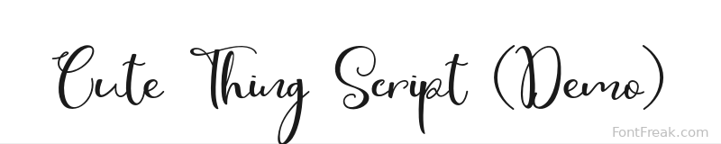 Cute Thing Script (Demo) font preview