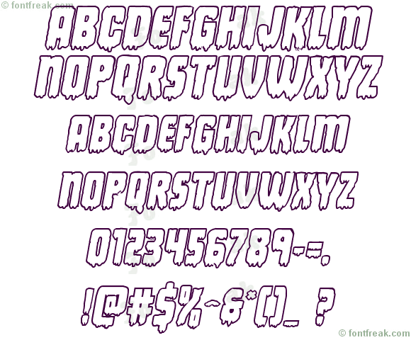 Deathblood Bold Outline Italic