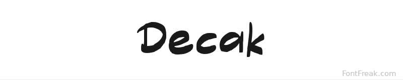 Decak font preview