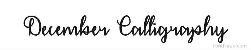 December Calligraphy font preview