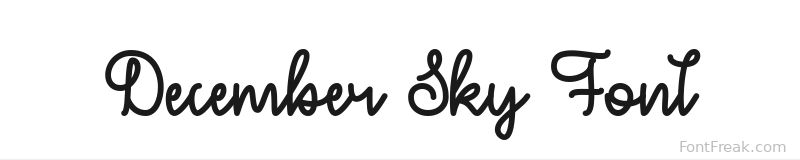 December Sky Font font preview