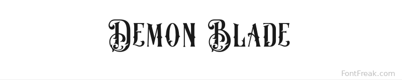 Demon Blade font preview
