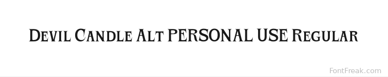Devil Candle Alt PERSONAL USE Regular font preview