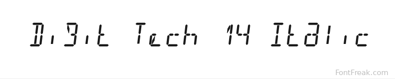 Digit Tech 14 Italic font preview