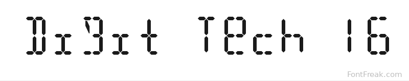 Digit Tech 16 font preview