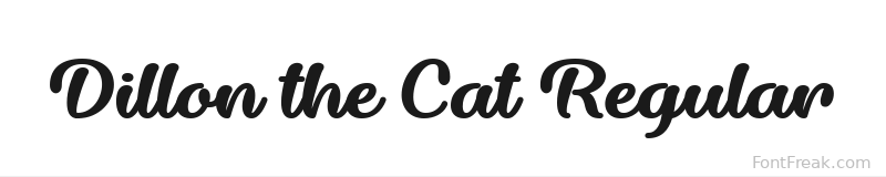 Dillon the Cat Regular font preview