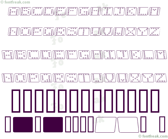 Domino flad kursiv omrids