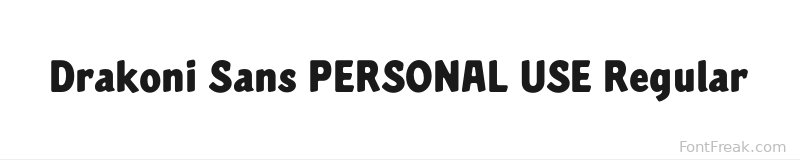 Drakoni Sans PERSONAL USE Regular font preview