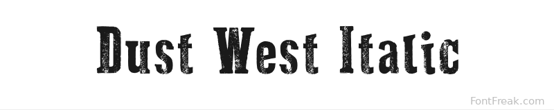 Dust West Italic font preview