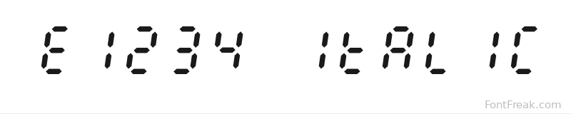 E1234 Italic font preview