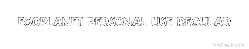 ECOPLANET PERSONAL USE Regular font preview