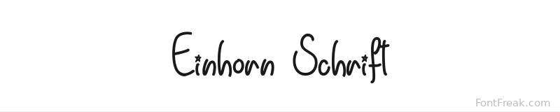 Einhorn Schrift font preview