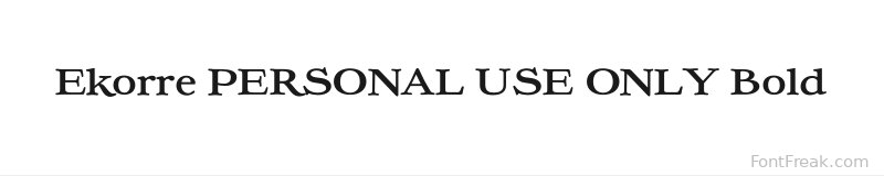 Ekorre PERSONAL USE ONLY Bold font preview