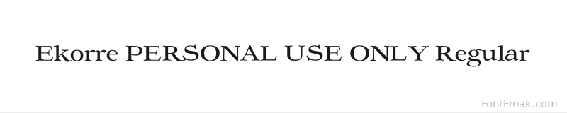 Ekorre PERSONAL USE ONLY Regular font preview