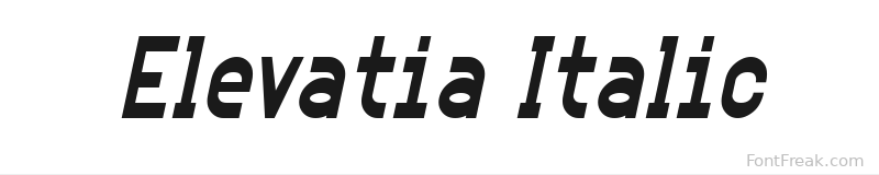 Elevatia Italic font preview