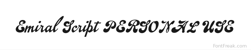 Emiral Script PERSONAL USE font preview