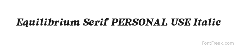 Equilibrium Serif PERSONAL USE Italic font preview