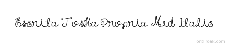 Escrita Toska Propria Med Italic font preview