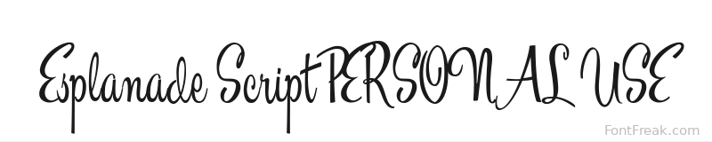 Esplanade Script PERSONAL USE font preview
