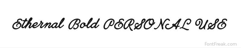 Ethernal Bold PERSONAL USE font preview