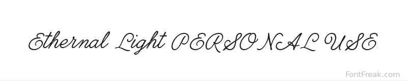Ethernal Light PERSONAL USE font preview