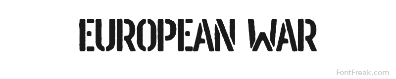 European War font preview