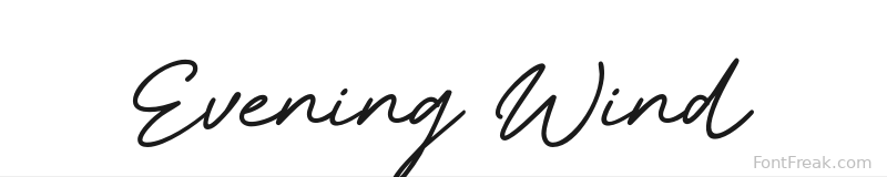 Evening Wind font preview