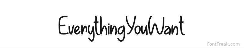EverythingYouWant font preview