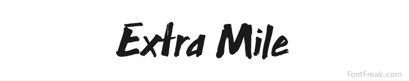 Extra Mile font preview