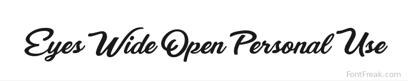 Eyes Wide Open Personal Use font preview