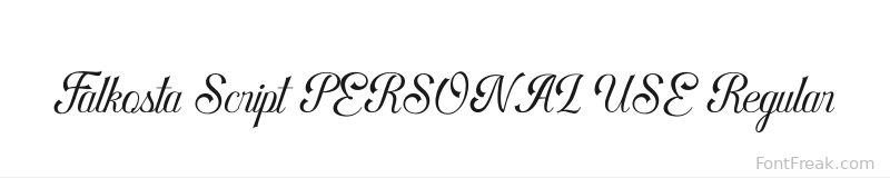 Falkosta Script PERSONAL USE Regular font preview