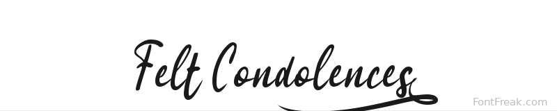 Felt Condolences_ font preview